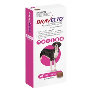 3 Month Bravecto Chew for Very Large Dogs Pink FREE GIFT WITH PURCHASE!*