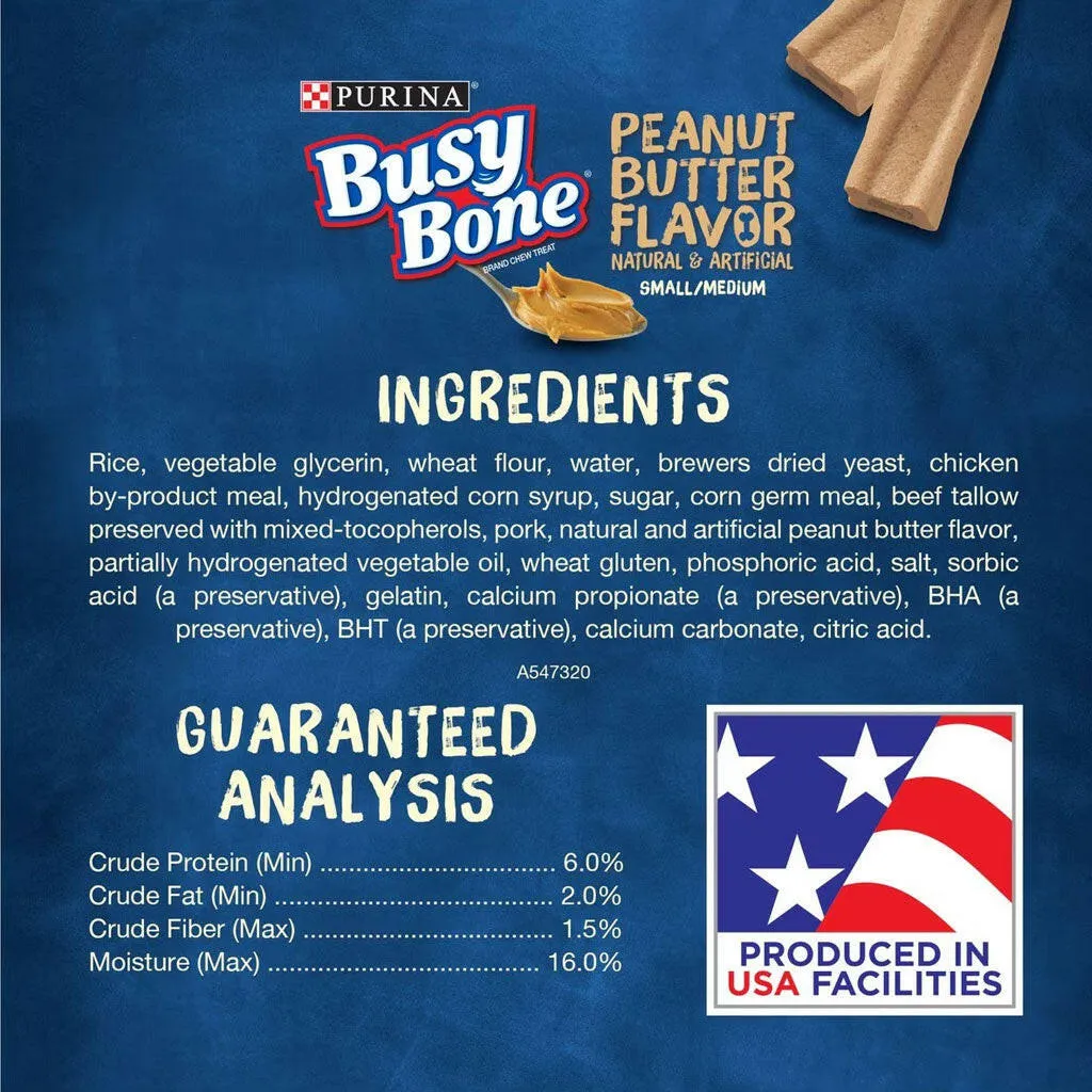 Busy Bone Peanut Butter Flavor Long-Lasting Chew Small & Medium Dog Treats