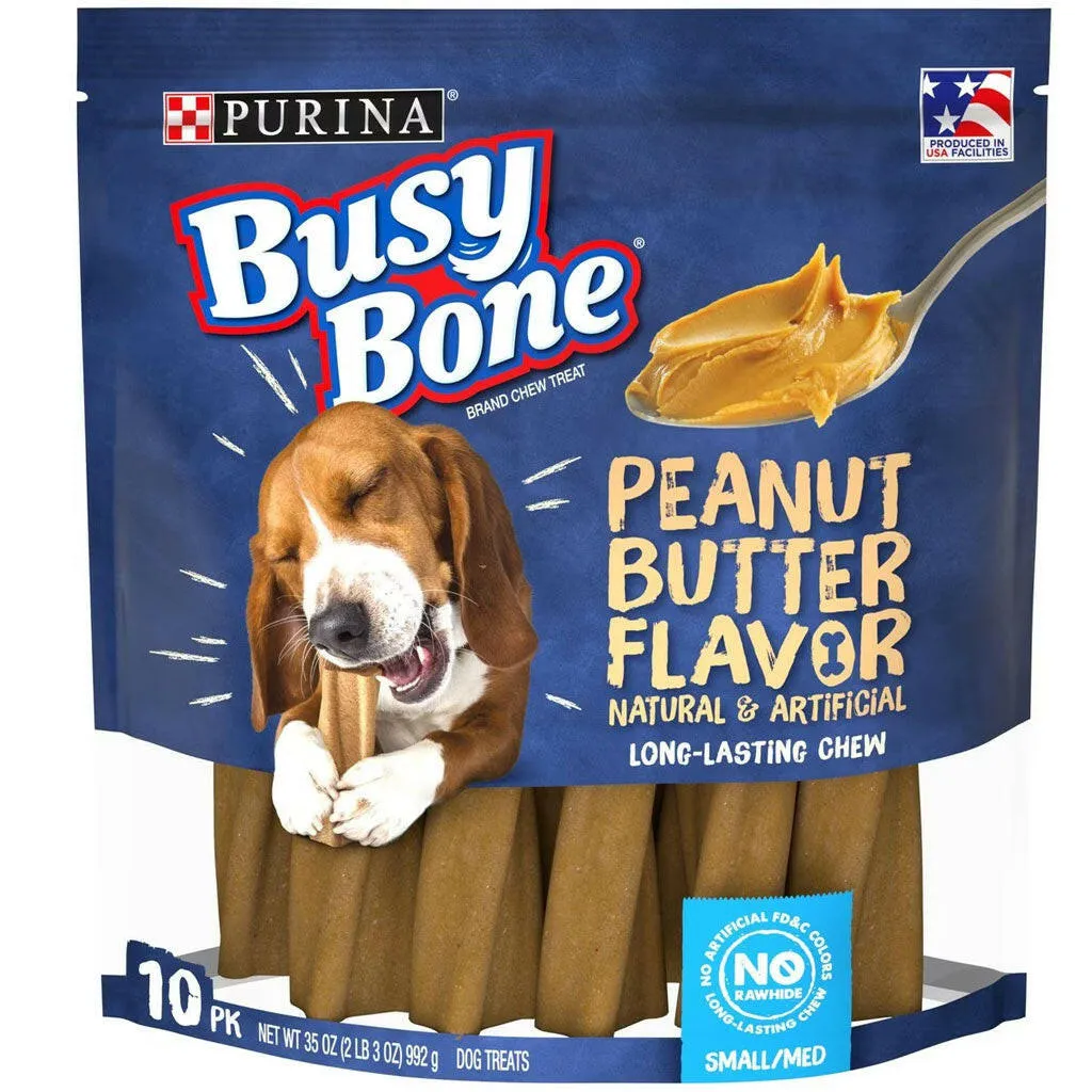 Busy Bone Peanut Butter Flavor Long-Lasting Chew Small & Medium Dog Treats