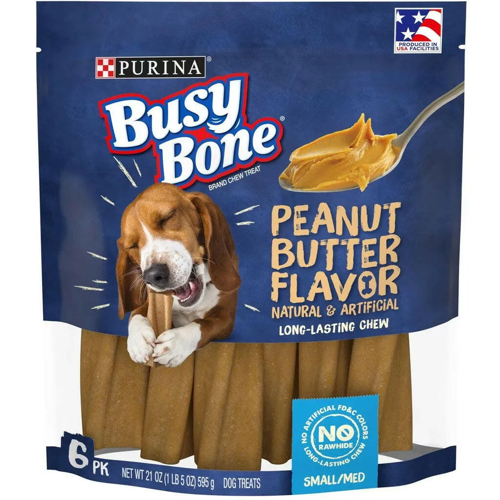 Busy Bone Peanut Butter Flavor Long-Lasting Chew Small & Medium Dog Treats