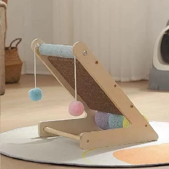 Cat Scratcher Pad with Interactive Balls and Dangling