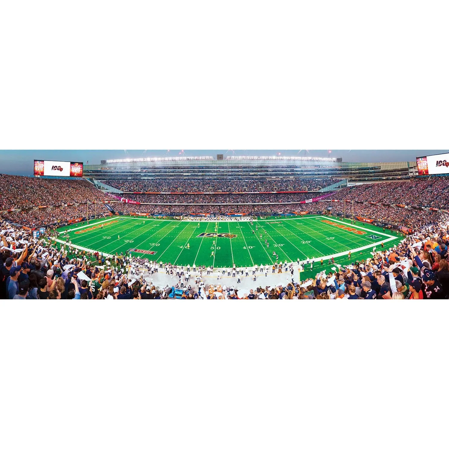 Chicago Bears - 1000 Piece Panoramic Jigsaw Puzzle - Center View