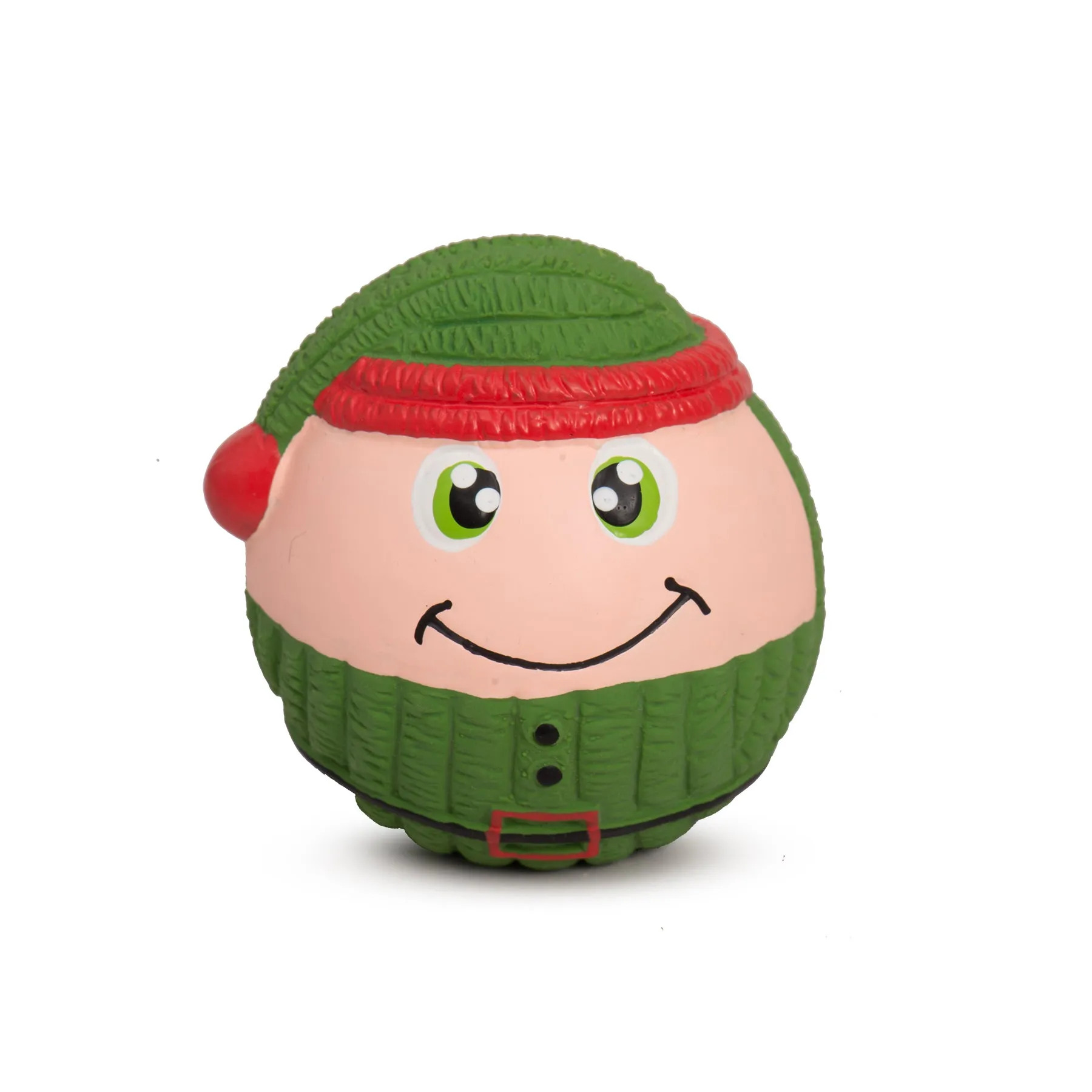 Christmas - Holiday Eli Elf Ruff-Tex Latex Ball - Dog Toy - 2 Sizes