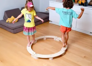 Circular Wooden Balance Beam Set Montessori Gymnastics Toy for Toddlers