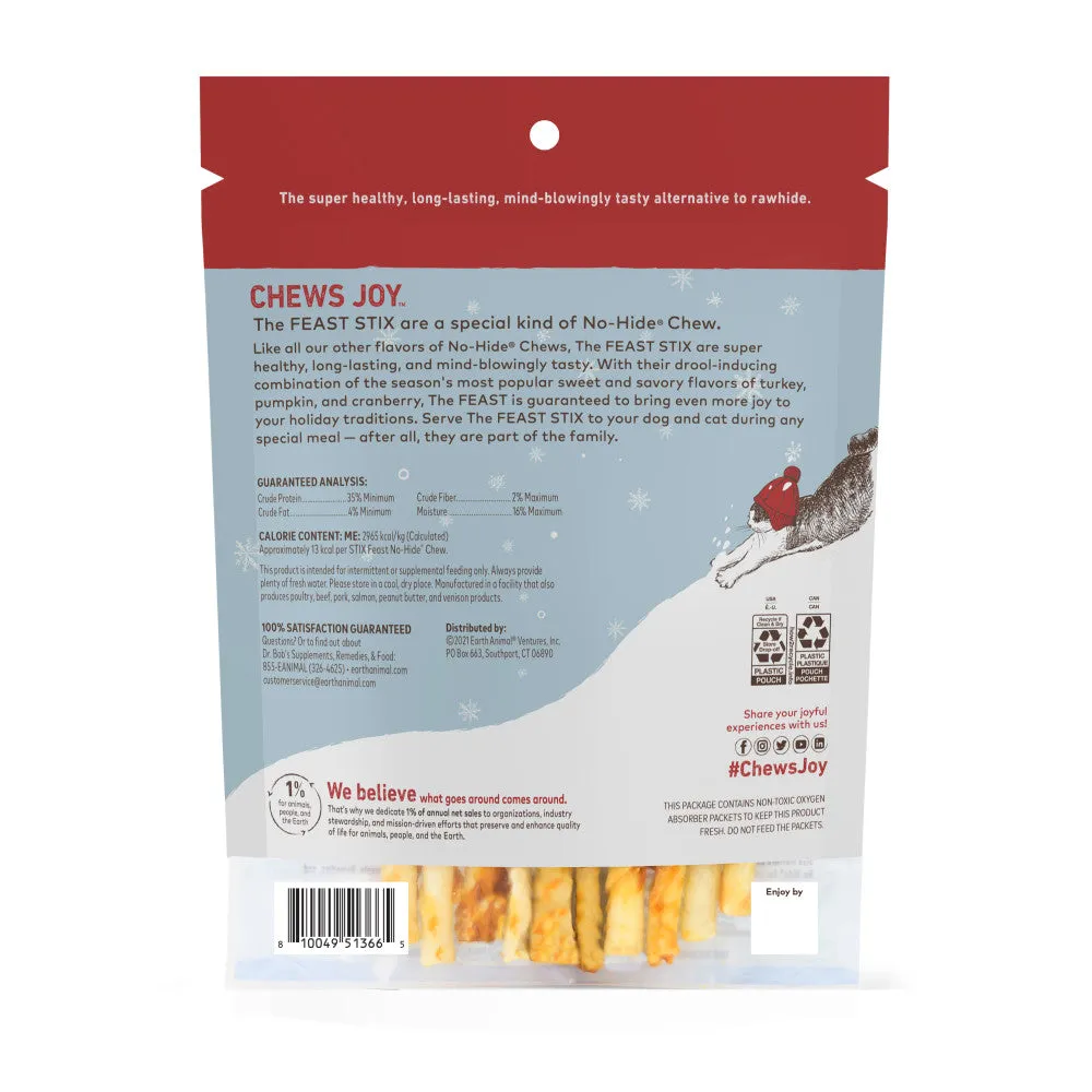 Earth Animal No-Hide The Feast Stix Dog & Cat Chews, 10-pack