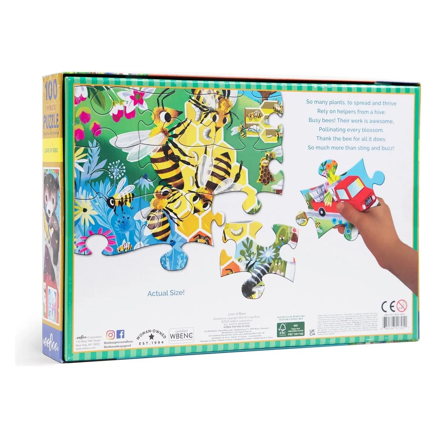 eeBoo 100 Piece Puzzle Love of Bees