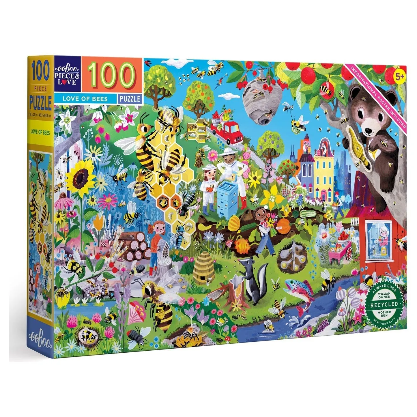 eeBoo 100 Piece Puzzle Love of Bees