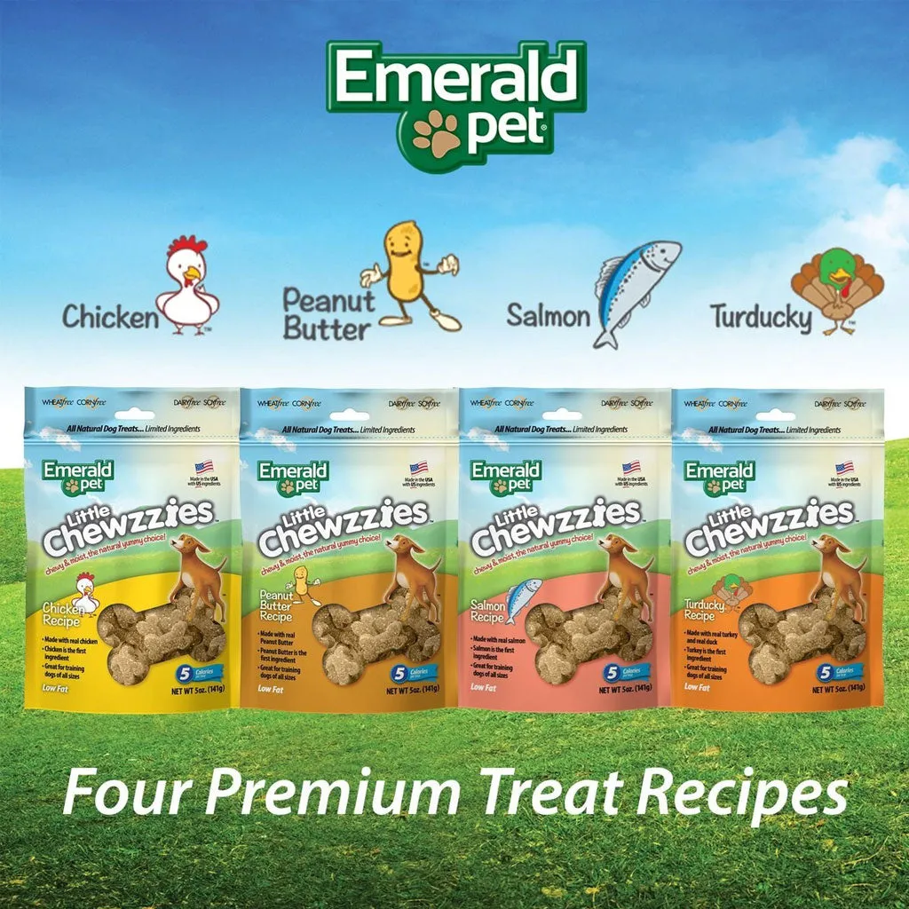 Emerald Pet Little Chewzzies Salmon Recipe Dog Treats, 5-oz