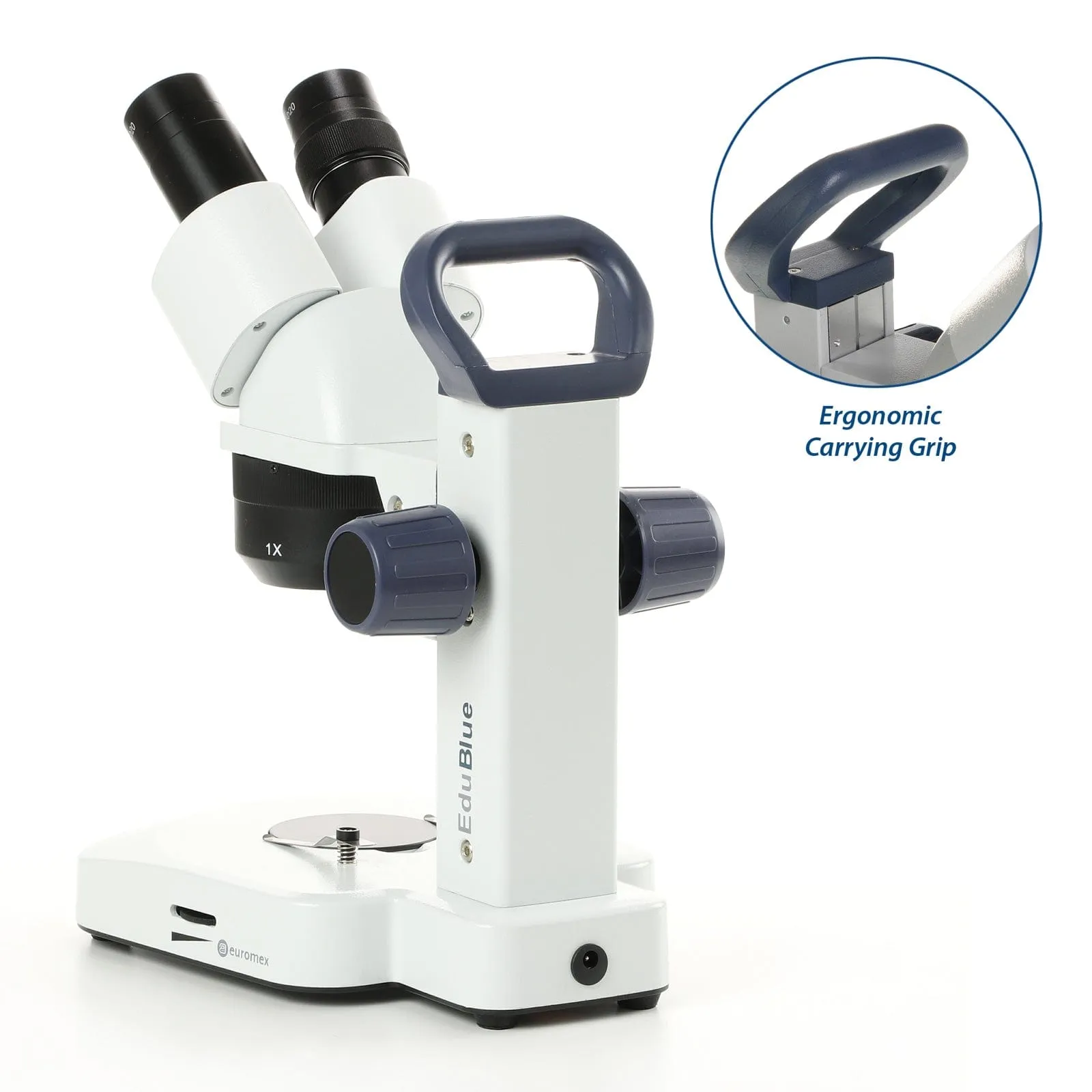 Euromex EduBlue Binocular Portable Stereo Microscope on Rack and Pinion Track Stand