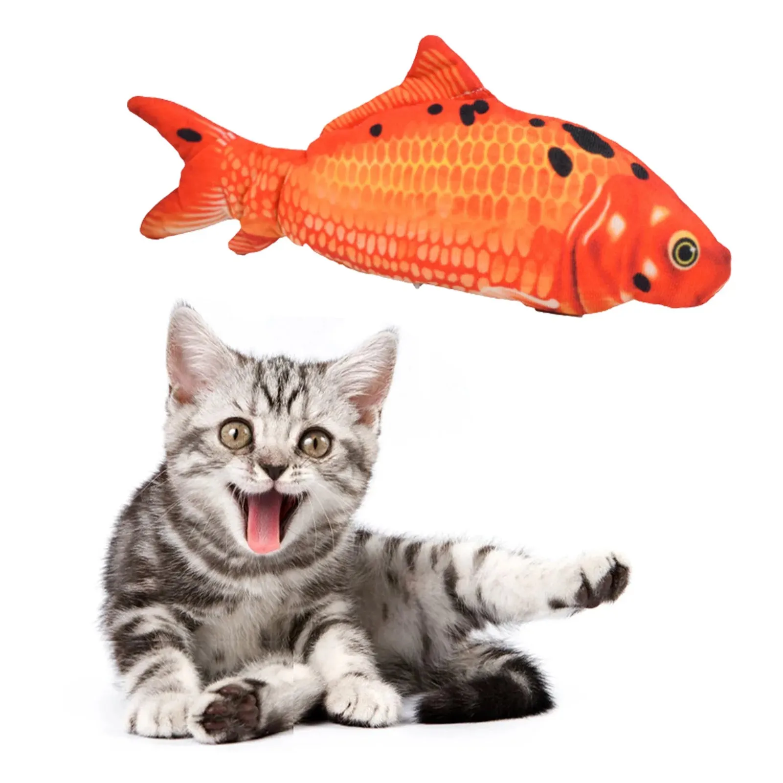 Interactive Electric Floppy Fish Cat Toy with USB Charging