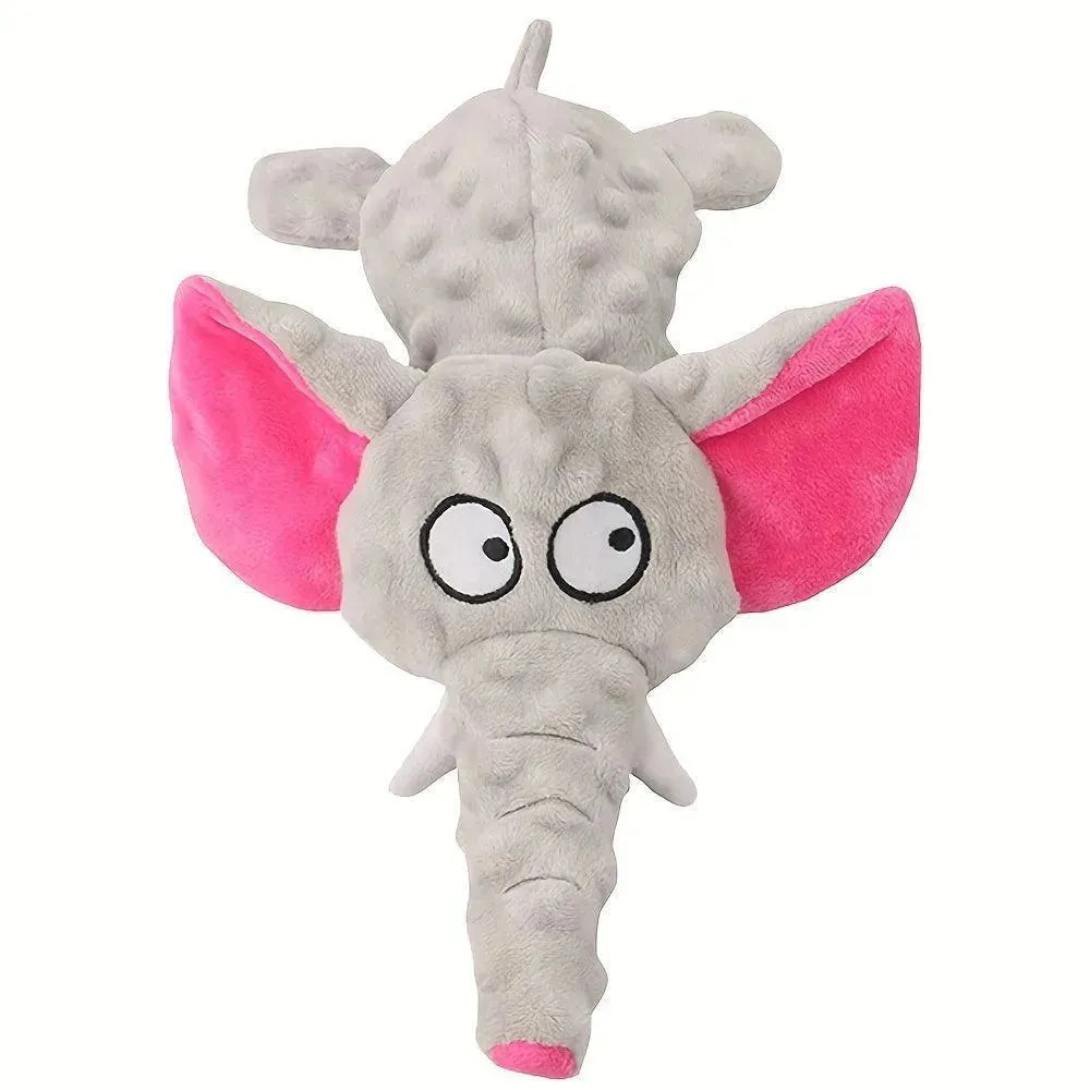 Interactive Elephant Plush Toy for Dogs - Durable Chew & Squeaker