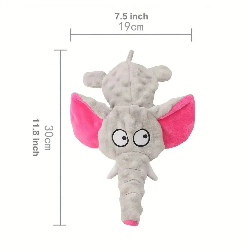 Interactive Elephant Plush Toy for Dogs - Durable Chew & Squeaker