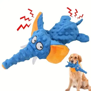 Interactive Elephant Plush Toy for Dogs - Durable Chew & Squeaker