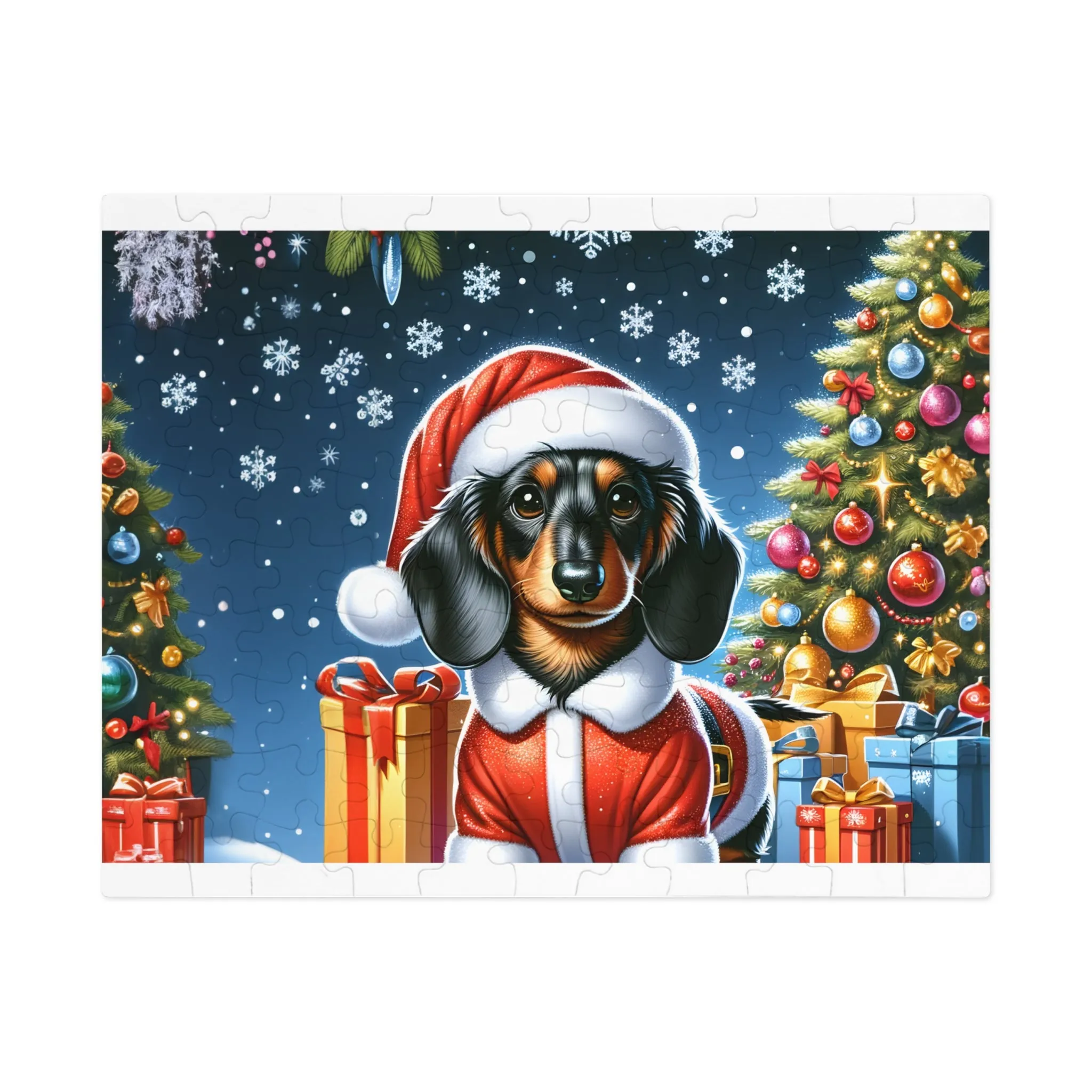 Jigsaw Puzzle, Christmas, Dashound, Personalised/Non-Personalised (30, 110, 252, 500,1000-Piece)