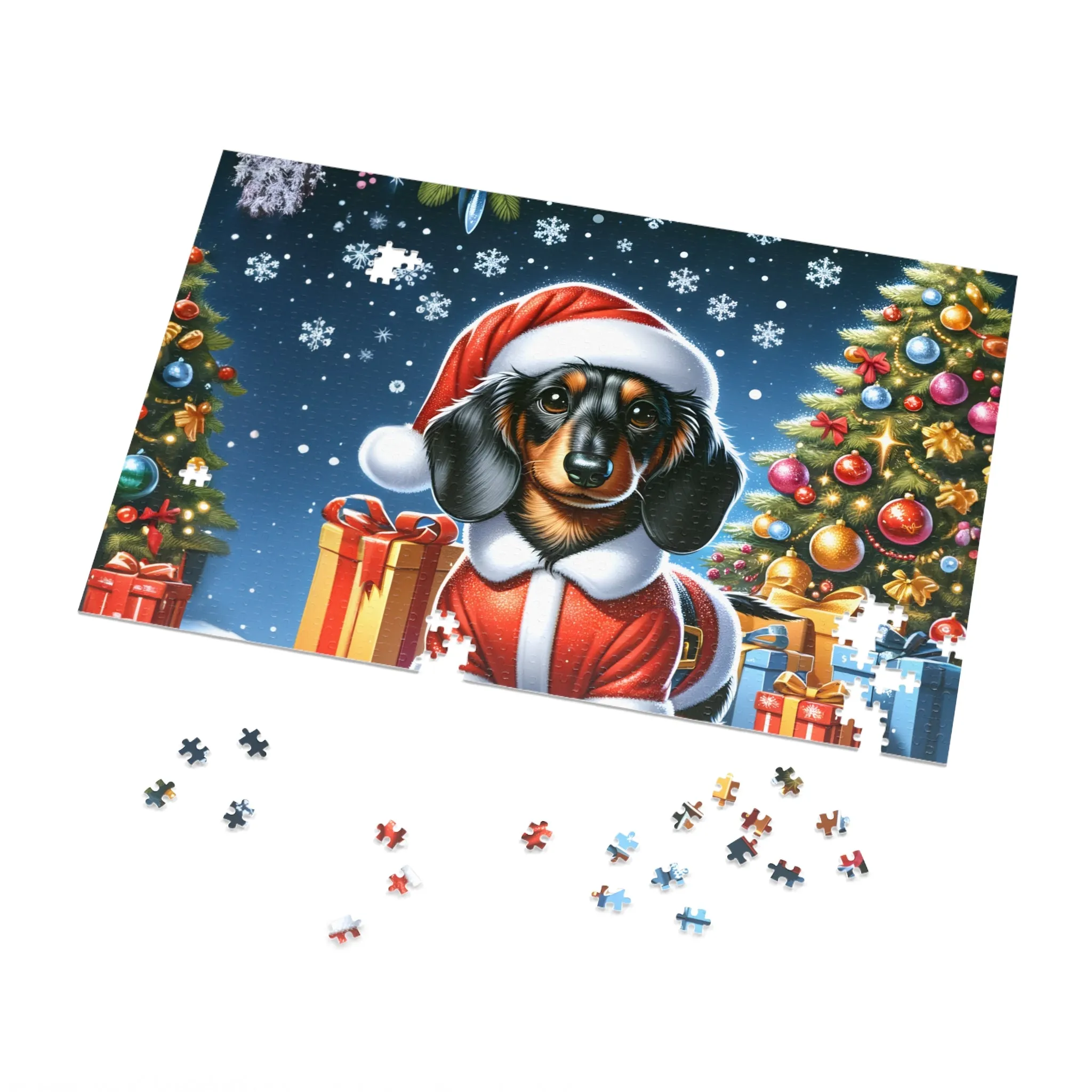 Jigsaw Puzzle, Christmas, Dashound, Personalised/Non-Personalised (30, 110, 252, 500,1000-Piece)