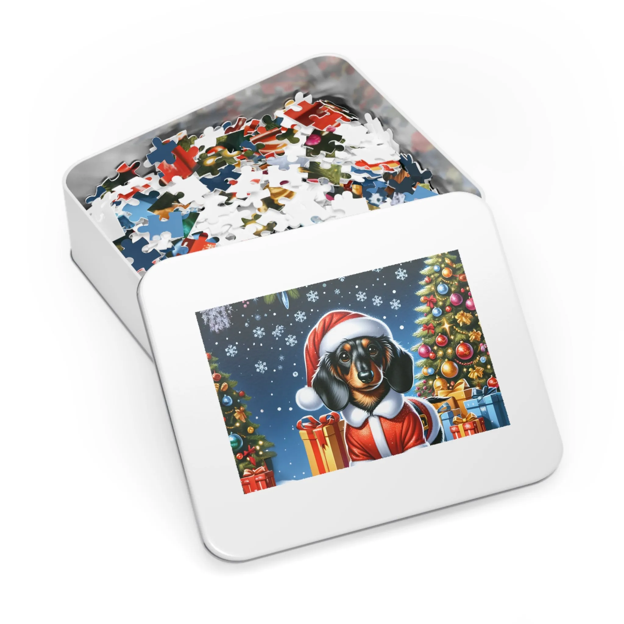 Jigsaw Puzzle, Christmas, Dashound, Personalised/Non-Personalised (30, 110, 252, 500,1000-Piece)