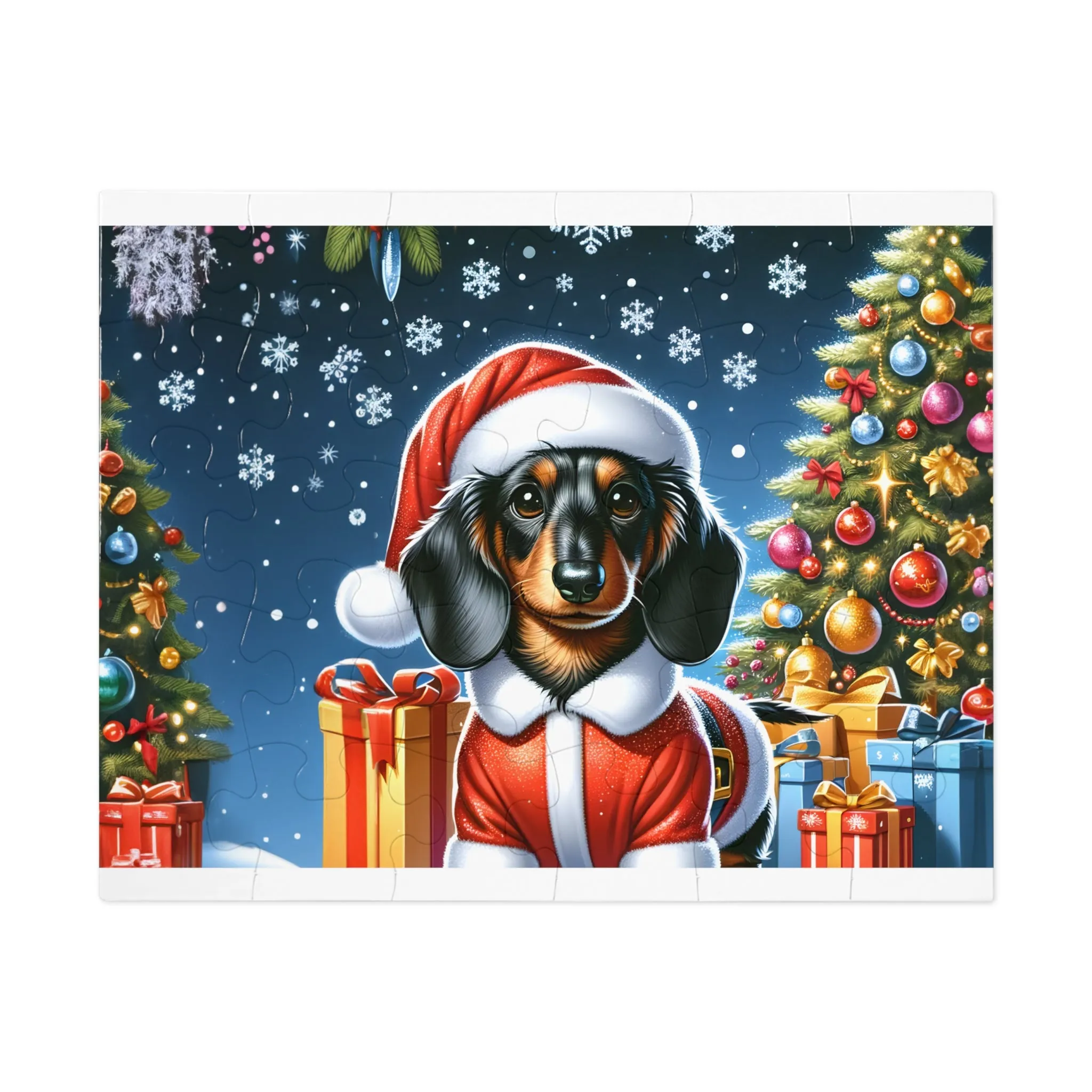 Jigsaw Puzzle, Christmas, Dashound, Personalised/Non-Personalised (30, 110, 252, 500,1000-Piece)