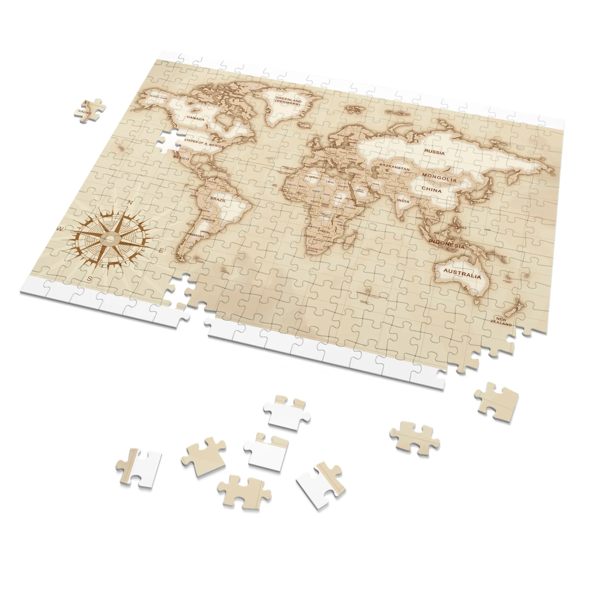 Jigsaw Puzzle, World Map, Personalised/Non-Personalised (30, 110, 252, 500,1000-Piece)