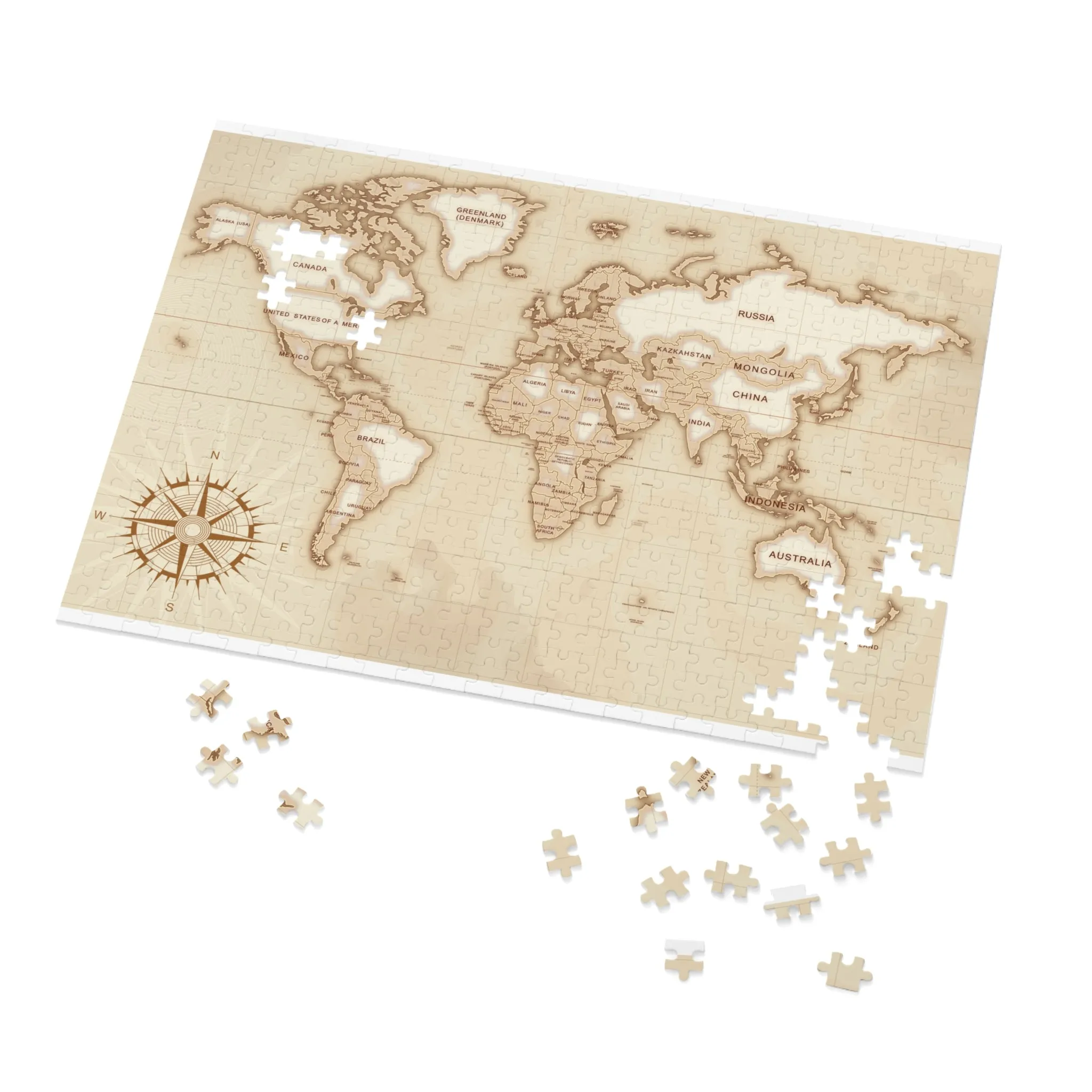 Jigsaw Puzzle, World Map, Personalised/Non-Personalised (30, 110, 252, 500,1000-Piece)