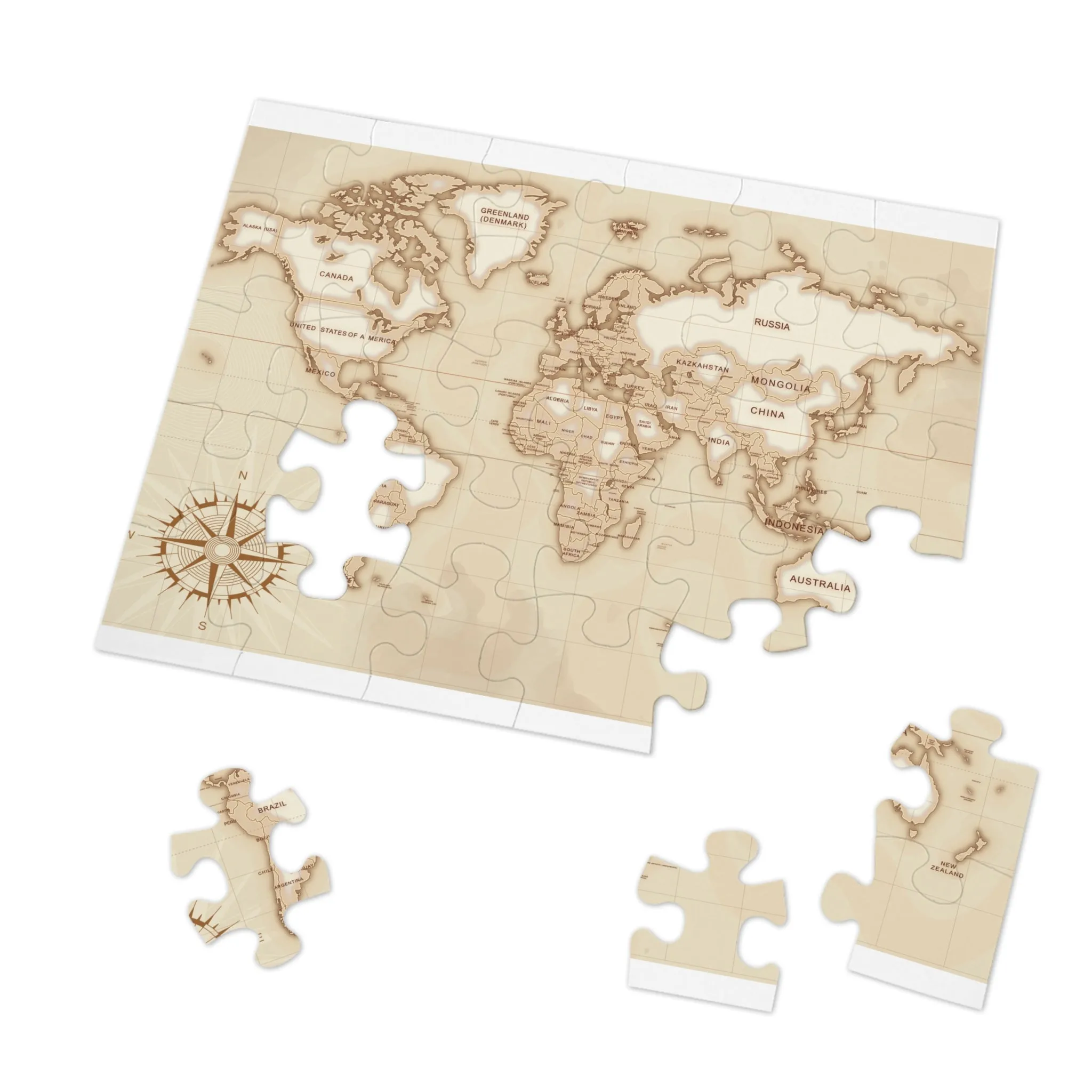 Jigsaw Puzzle, World Map, Personalised/Non-Personalised (30, 110, 252, 500,1000-Piece)