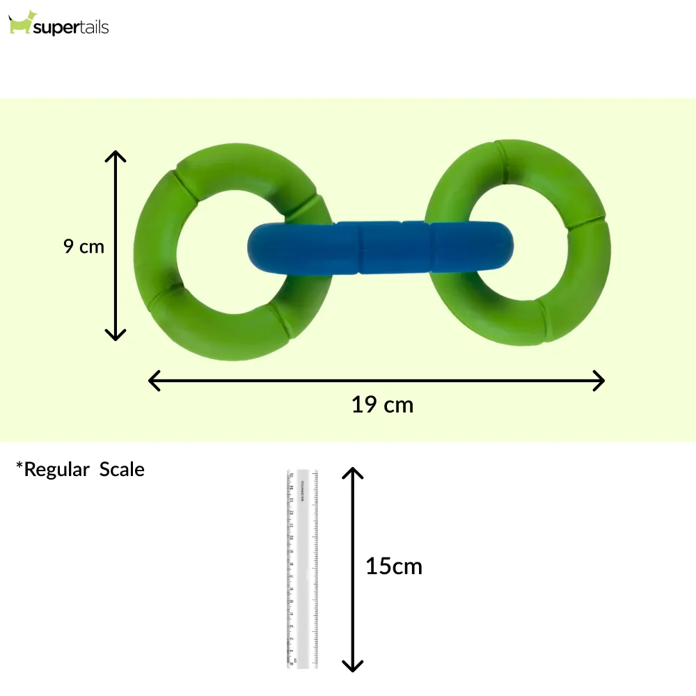 JW Invincible Chains Triple Toy for Dogs (Green/Blue)