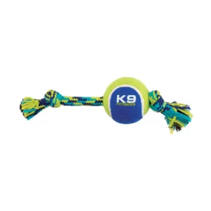 K9 Fitness by Zeus Knotted Rope Bone with Tennis Ball - Medium - 25.4 cm (10 in)