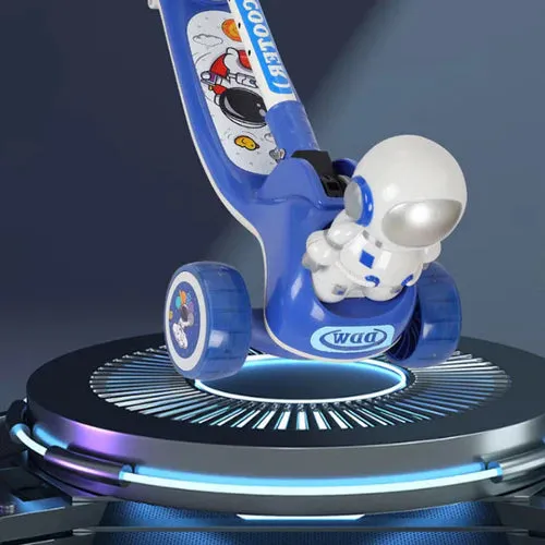 Kids Astronaut Kick Scooter With Light & Music - Blue