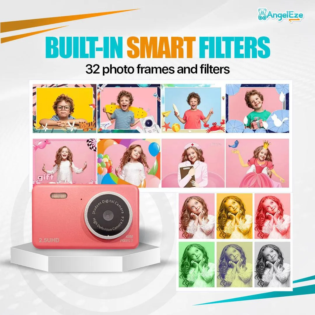 Kids Digital Camera - Ultra HD - 32GB SD Card - Dual Camera - LCD Screen - Photo and Video - Great Gift