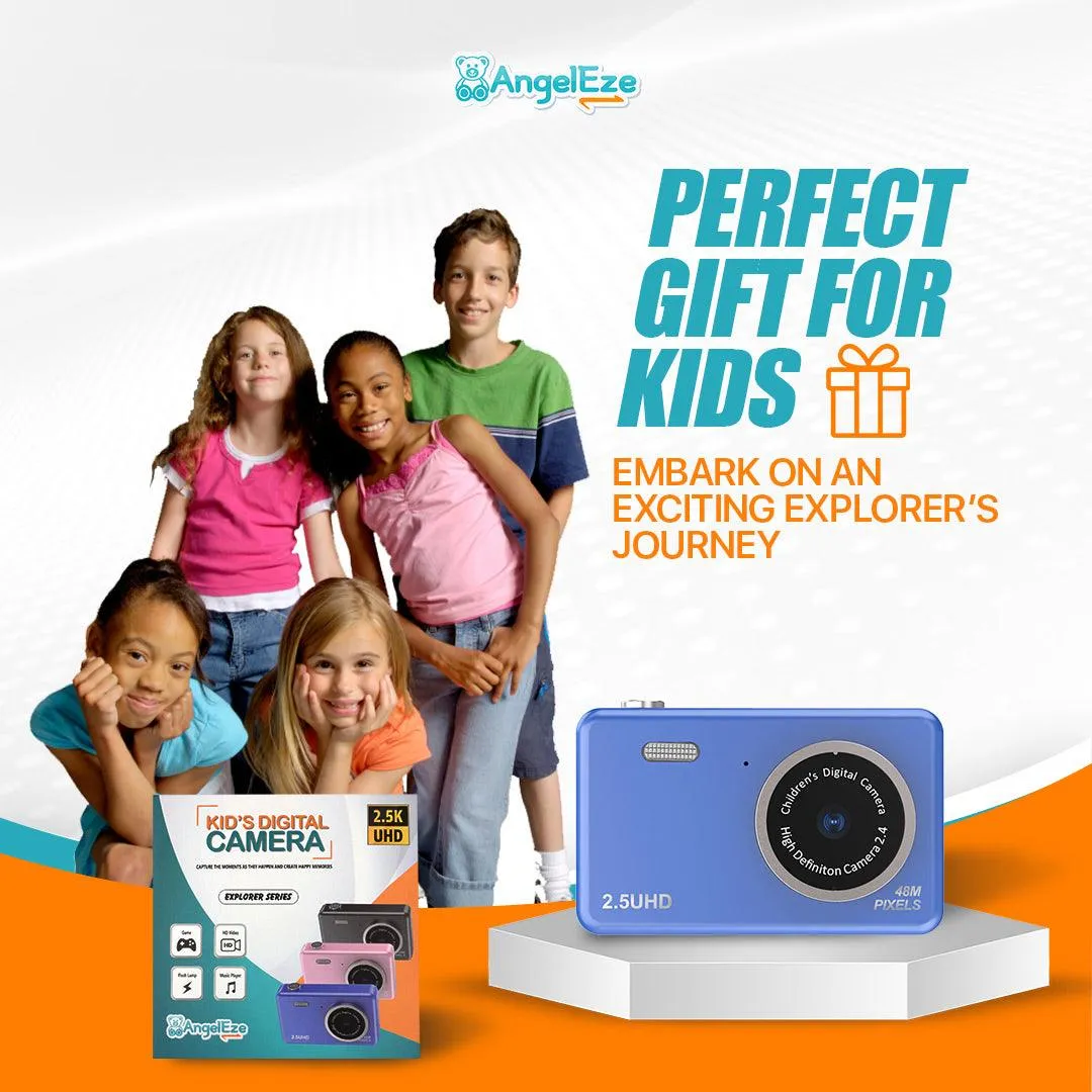 Kids Digital Camera - Ultra HD - 32GB SD Card - Dual Camera - LCD Screen - Photo and Video - Great Gift