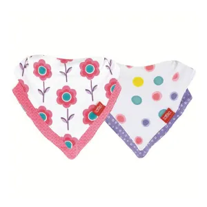 Nuby 2-Pack Bandana Dribble Bibs Set - Pink Flowers