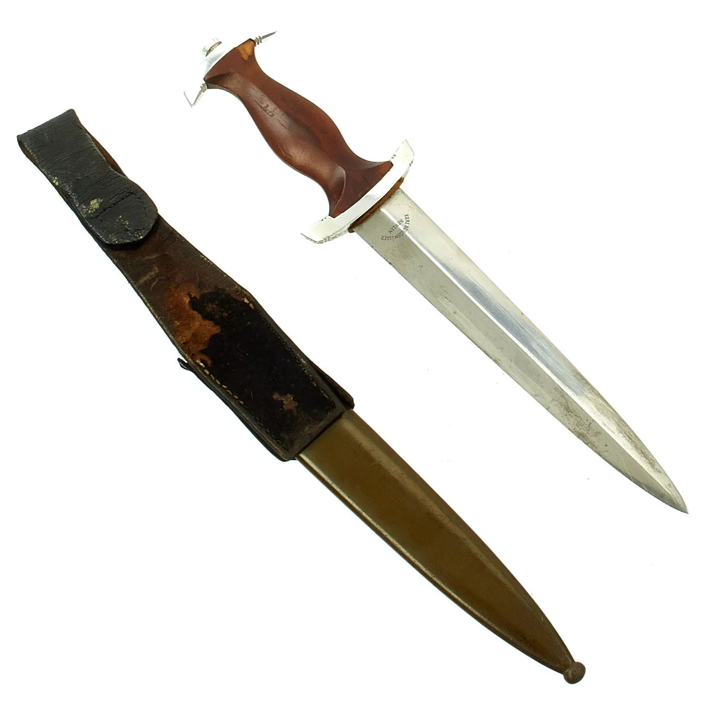 Original German WWII NPEA Student Dagger with Scabbard and Frog by Karl Burgsmüller of Berlin