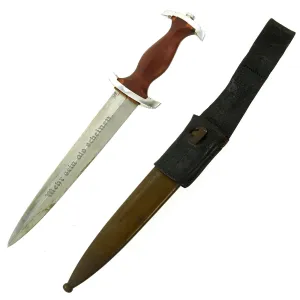 Original German WWII NPEA Student Dagger with Scabbard and Frog by Karl Burgsmüller of Berlin