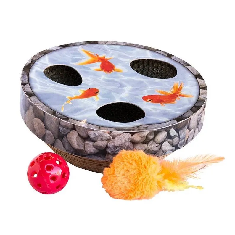 Petstages Hide & Seek Wobble Pond Catnip Blasted Interactive Cat Toy