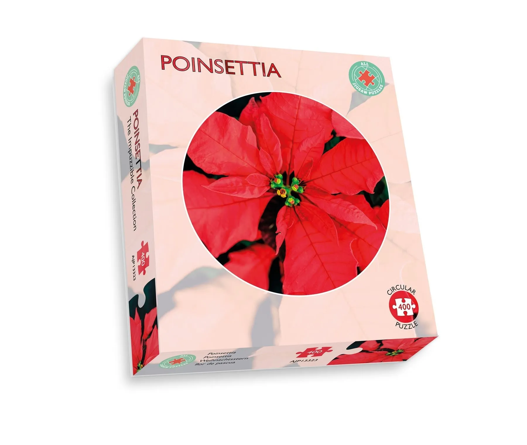 Poinsettia Circular Impuzzible 400 Piece Jigsaw Puzzle