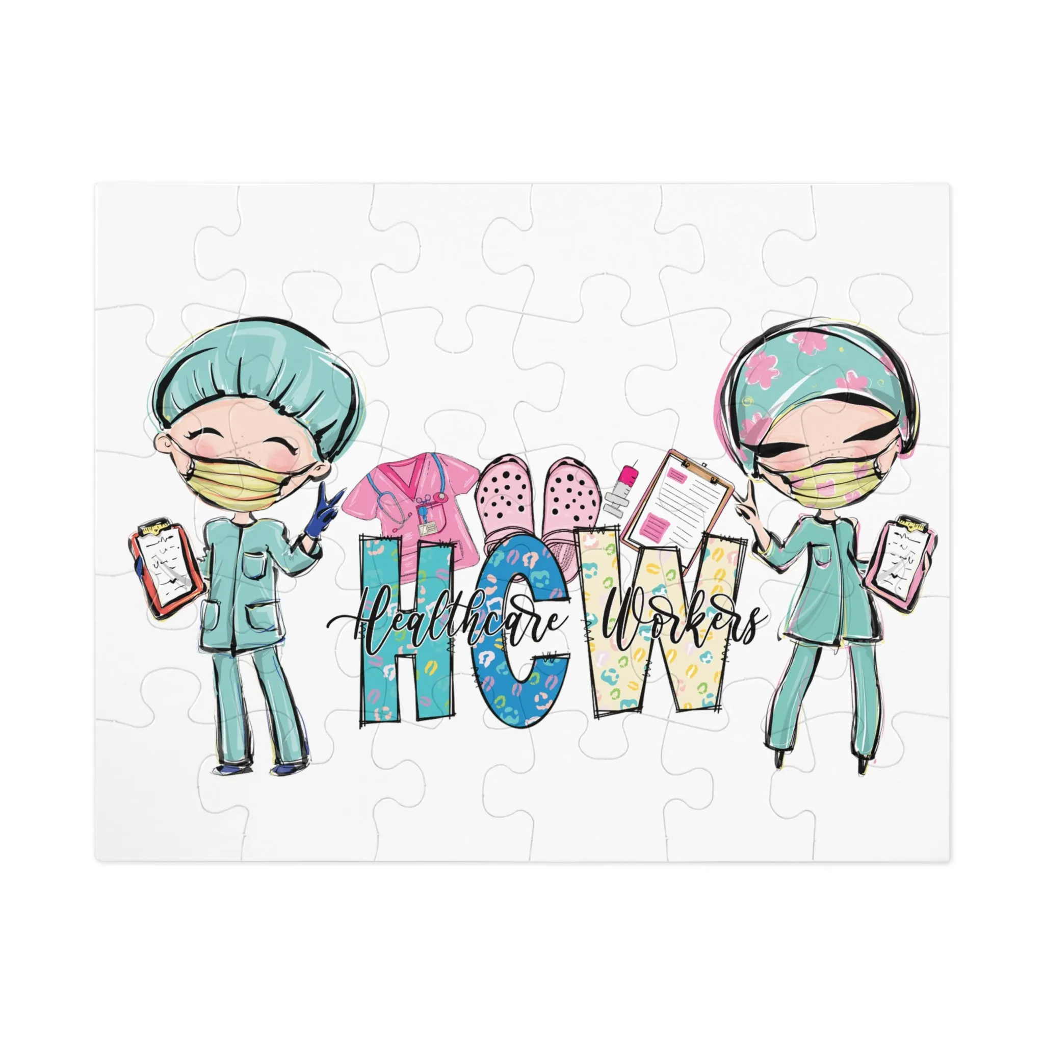 Puzzle, Nurse, Healthcare Worker, Personalised/Non-Personalised (30, 110, 252, 500,1000-Piece) awd-618