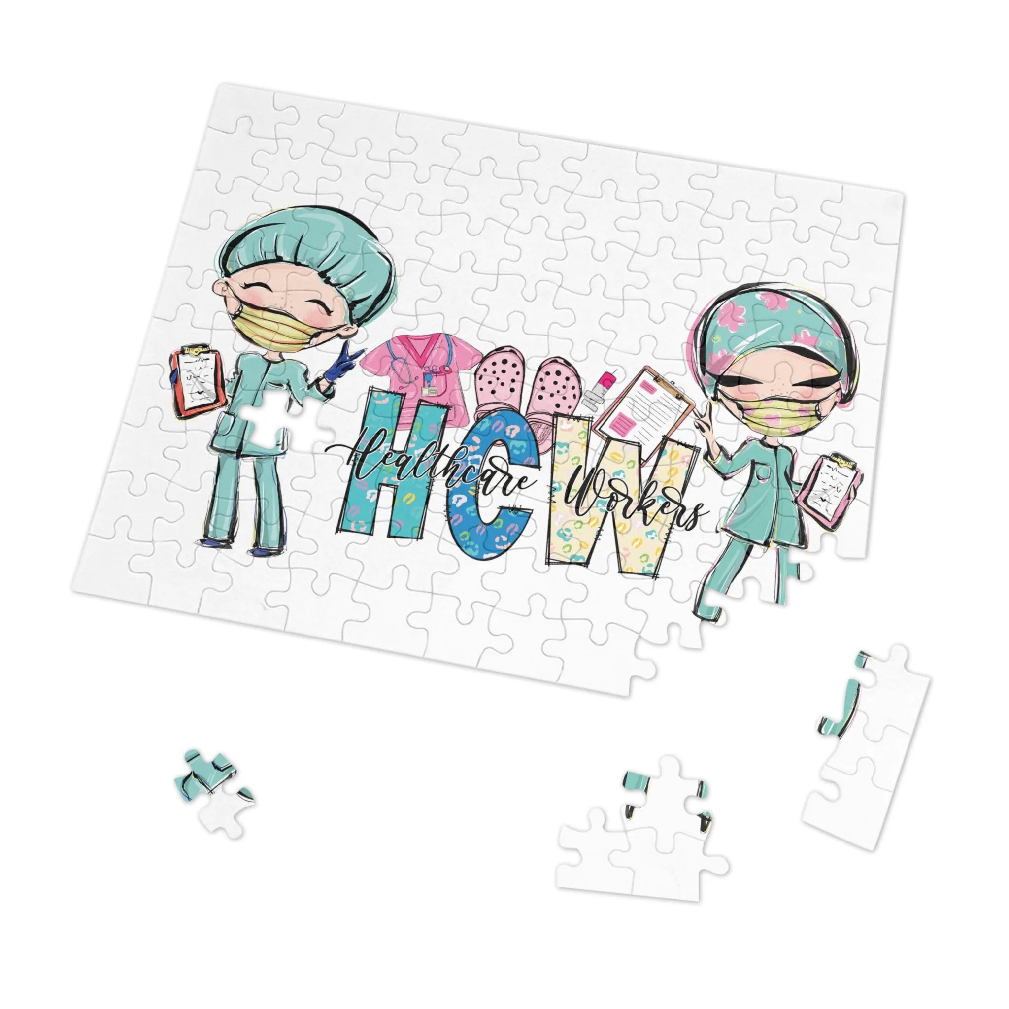 Puzzle, Nurse, Healthcare Worker, Personalised/Non-Personalised (30, 110, 252, 500,1000-Piece) awd-618