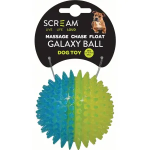 Scream Galaxy Ball Green Blue Dog Toy