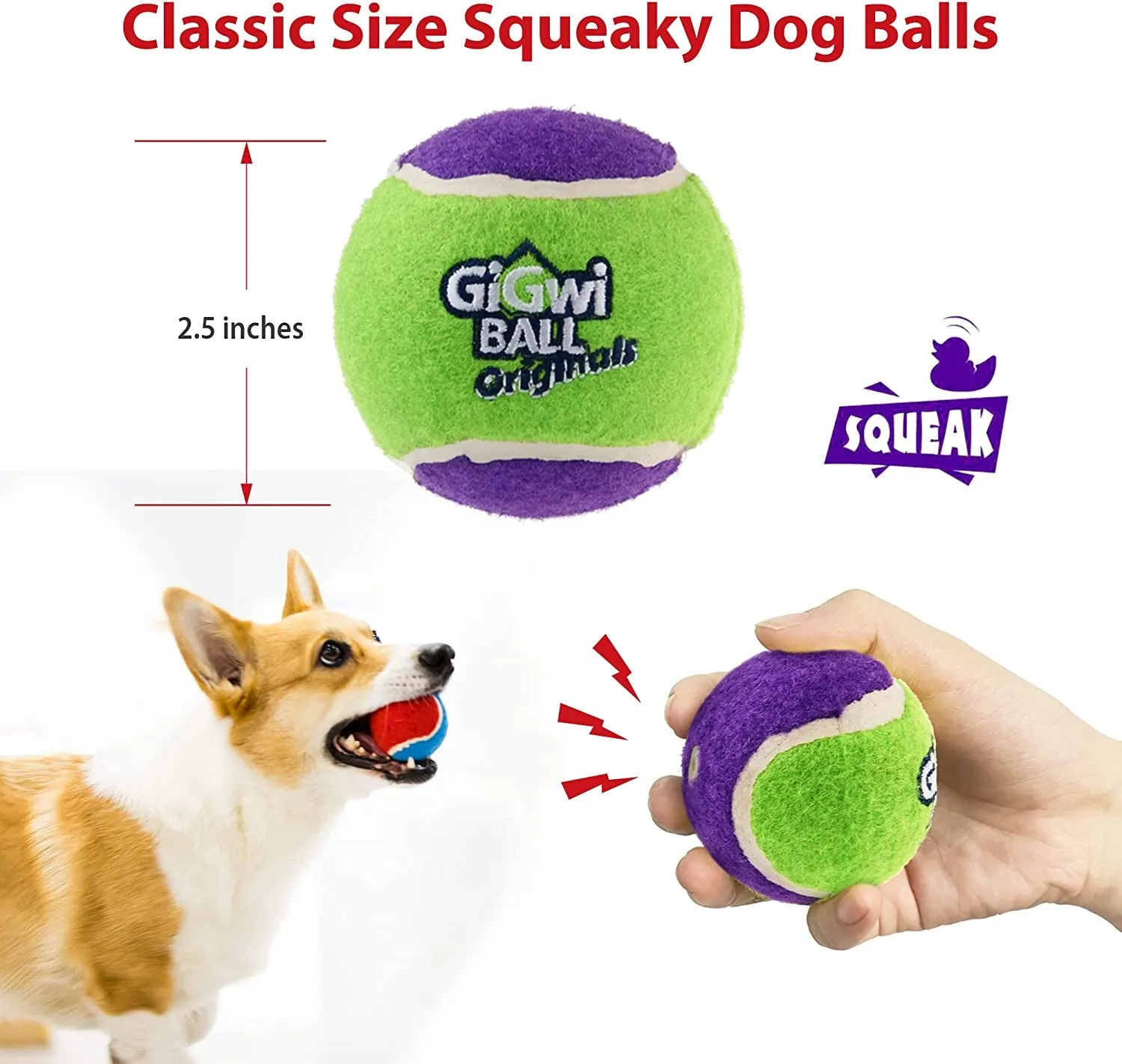 Squeaky Dog Tennis Balls for Exercise