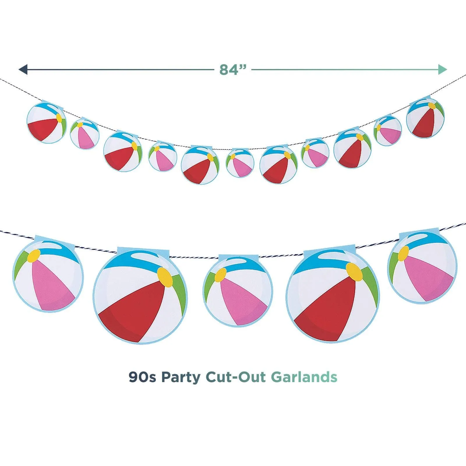 Summer Pool Party Decorations - Beach Ball Party Garland and Mylar Balloons Set